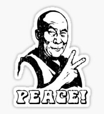 Dalai Lama Peace Sign T-Shirt Sticker