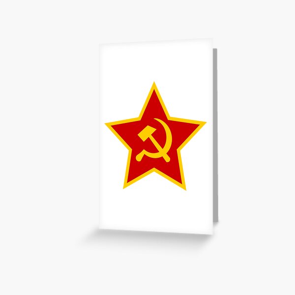Soviet Red Army Hammer and Sickle Greeting Card