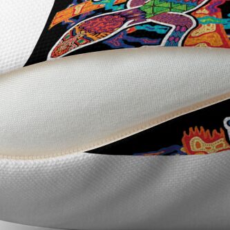 Alternate view of PSYCHEDELIC TRIPPY HORROR VACUI ANIMAL NEWT LIZARD WITH SUN AND CLOUDS - full colour Floor Pillow