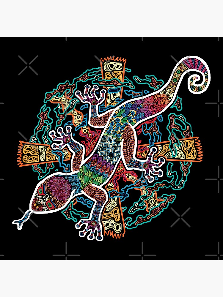 PSYCHEDELIC TRIPPY HORROR VACUI ANIMAL NEWT LIZARD WITH SUN AND CLOUDS - linework by intenzaesthetic