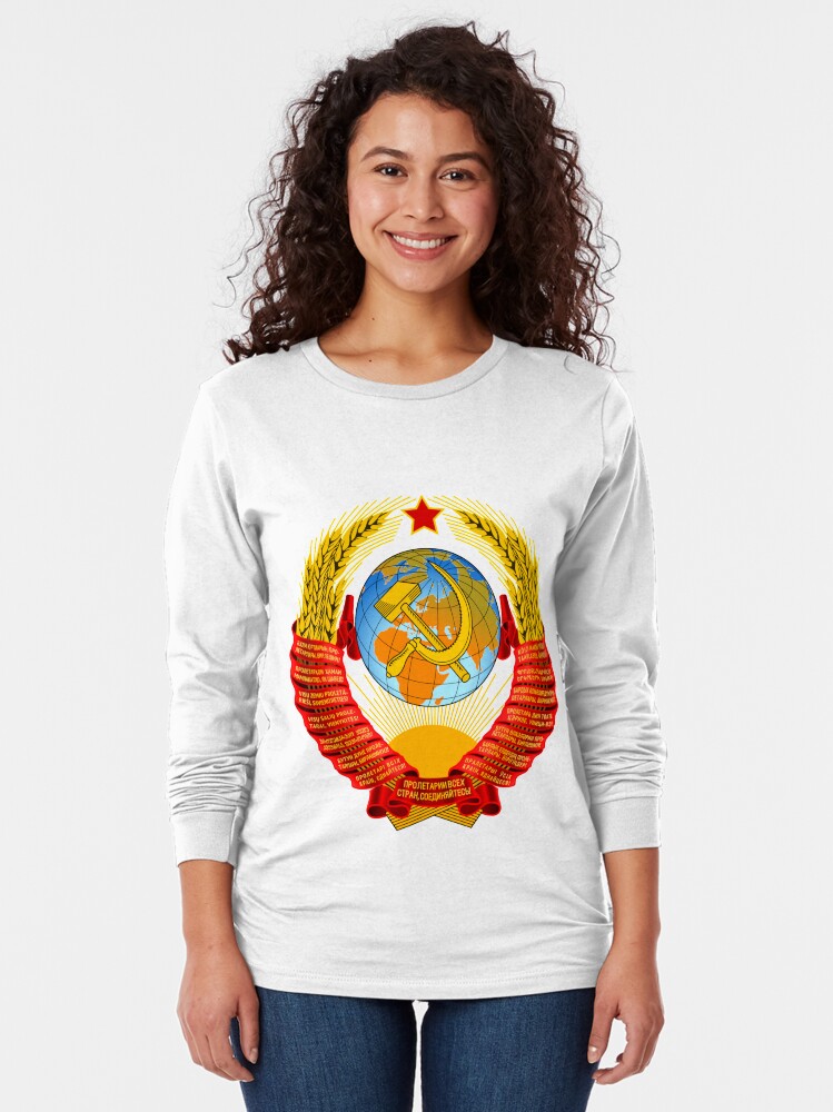 Alternate view of History of the Soviet Union (1927–1953) State Emblem of the Soviet Union Long Sleeve T-Shirt