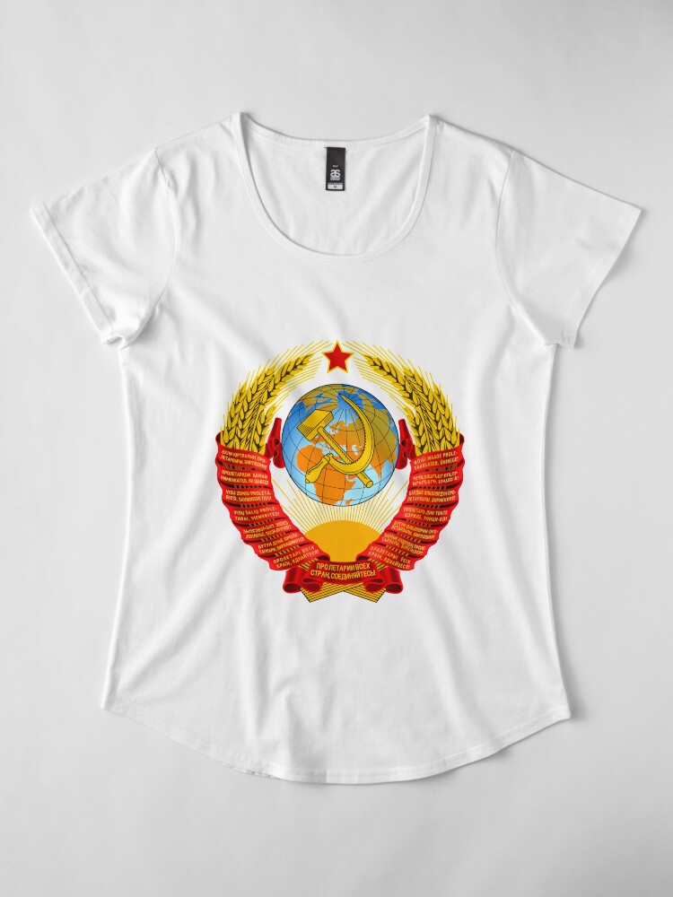 Alternate view of History of the Soviet Union (1927–1953) State Emblem of the Soviet Union Premium Scoop T-Shirt