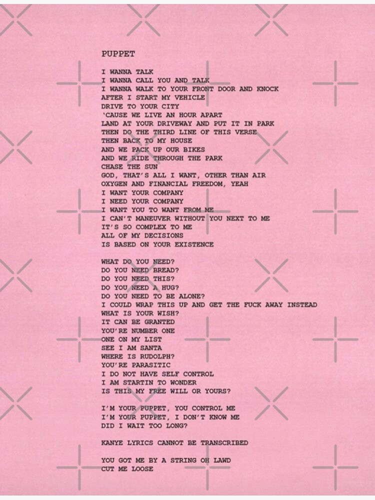 "Tyler, the Creator PUPPET Lyrics" Poster for Sale by Natsters403