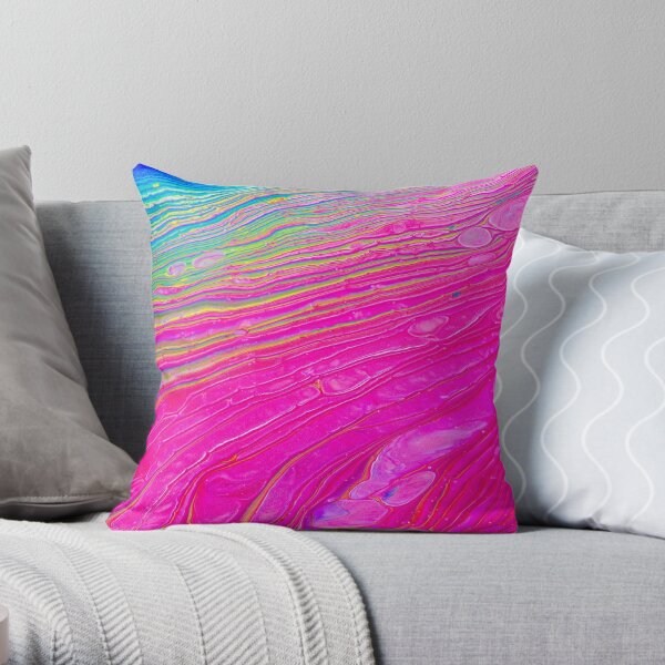 Pink Rainbows Throw Pillow