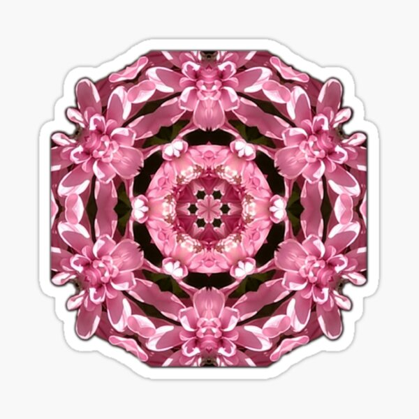A Flowery, Pink, Digital Mandala Sticker