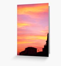 Volterra . a romantic dinner Greeting Card