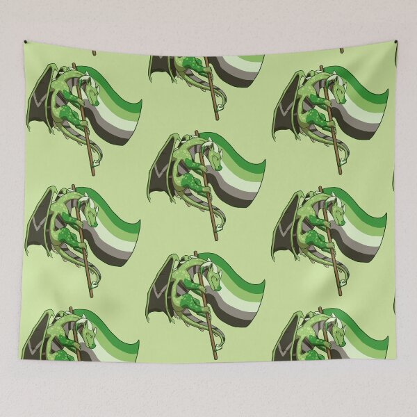 Item preview, Aromantic Pride Flag Dragon (3rd Edition-White Stripe) designed and sold by Art of Keymintt.
