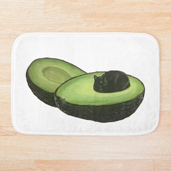 Avocado Cat Bath Mat