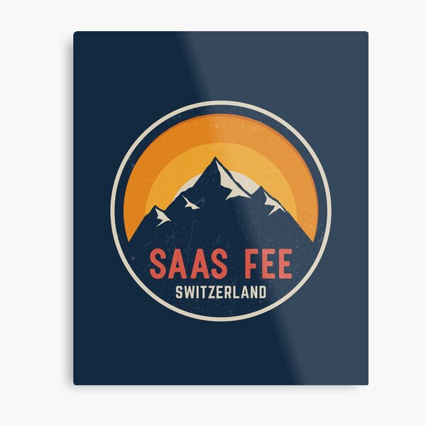 Saas Fee Switzerland Mountain Design Metal Print