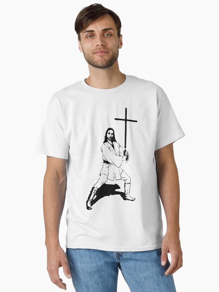 Thumbnail 2 of 7, Classic T-Shirt, Jesus with Saber T-Shirt designed and sold by mindofpeace.