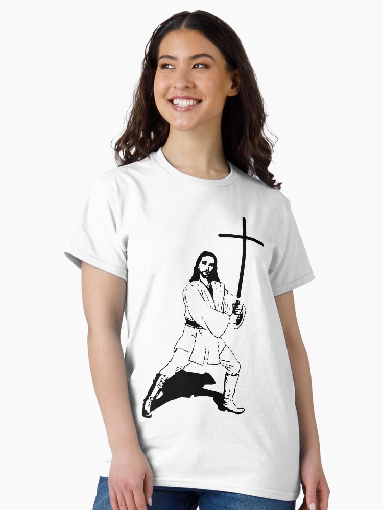 Thumbnail 1 of 7, Classic T-Shirt, Jesus with Saber T-Shirt designed and sold by mindofpeace.