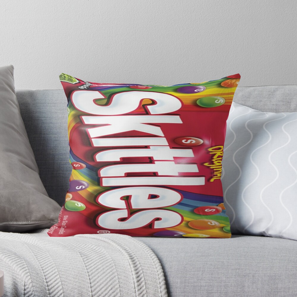 skittles plush pillow