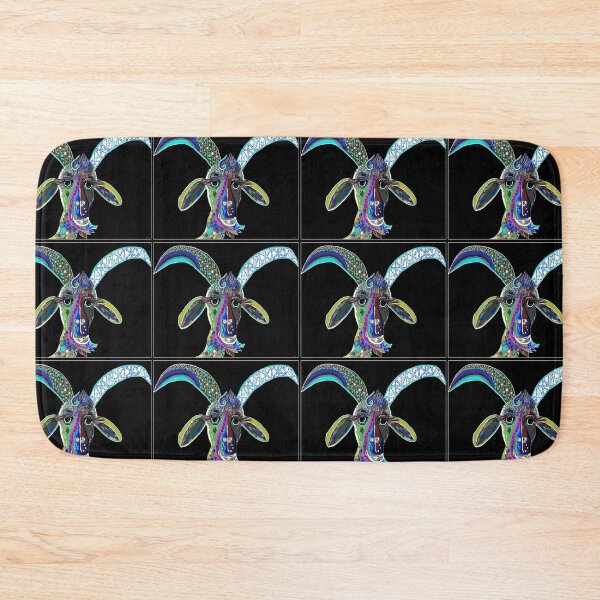 Item preview, CRAZY GOAT on Black Background designed and sold by EloiseArt.