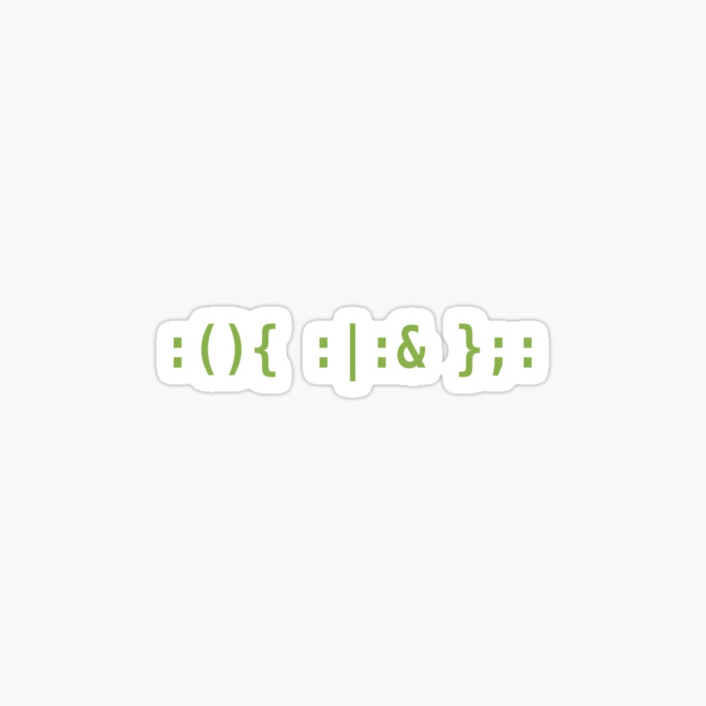 Bash fork bomb light green text for unix linux hackers