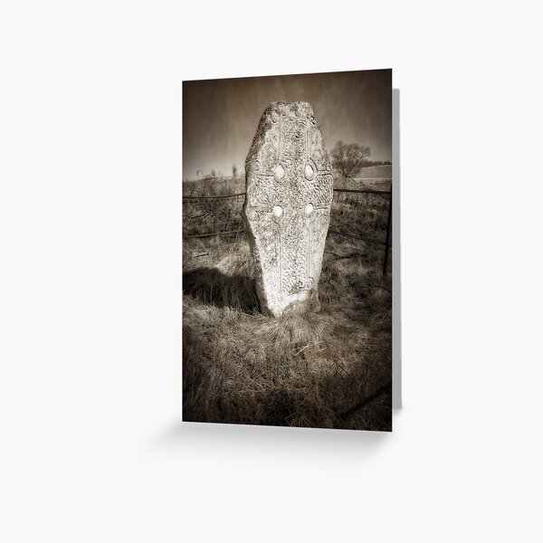 Pictish cross, Loch Kinord Greeting Card