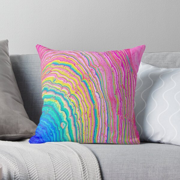 Rainbow Marble Throw Pillow
