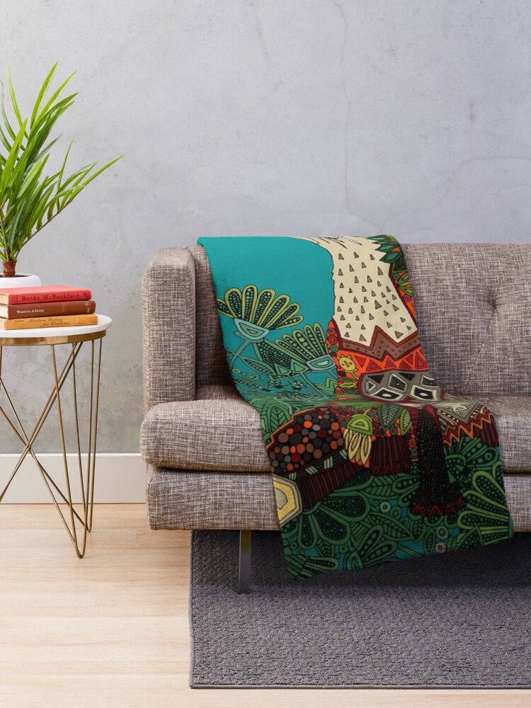 Alternate view of floral fox Throw Blanket