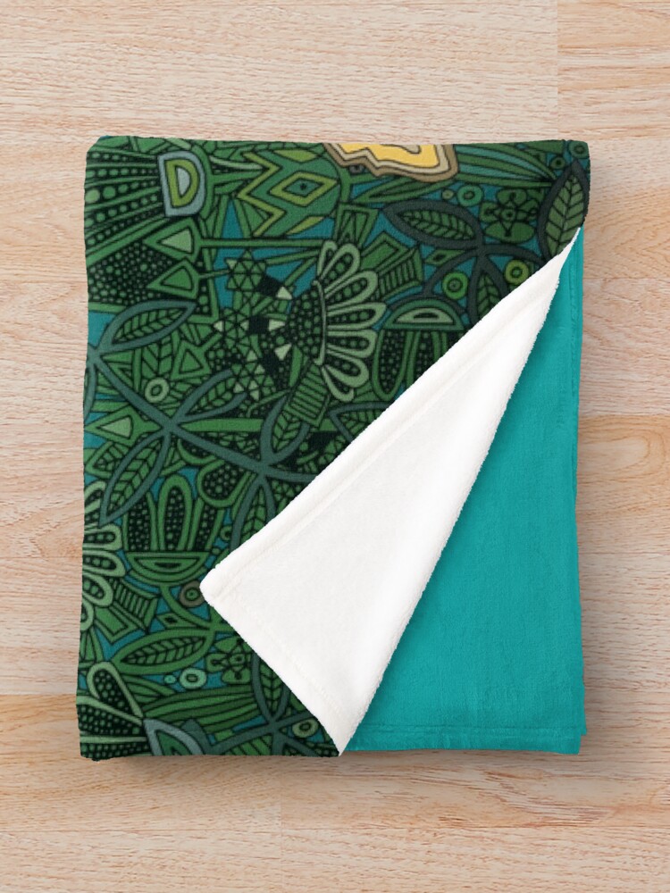 Alternate view of floral fox Throw Blanket