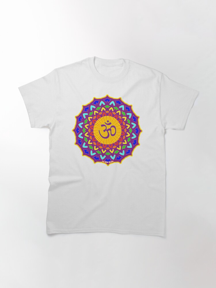 Thumbnail 3 of 7, Classic T-Shirt, 7th Chakra Mandala Yoga Om designed and sold by mindofpeace.