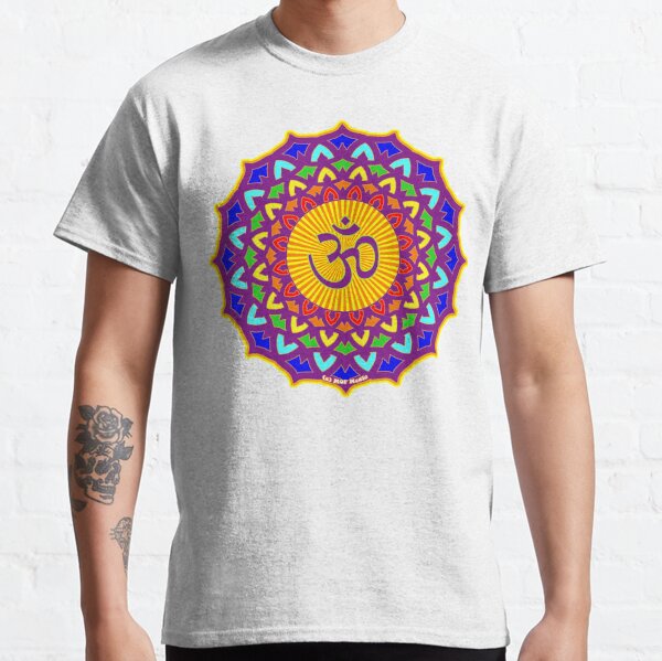 7th Chakra Mandala Yoga Om Classic T-Shirt