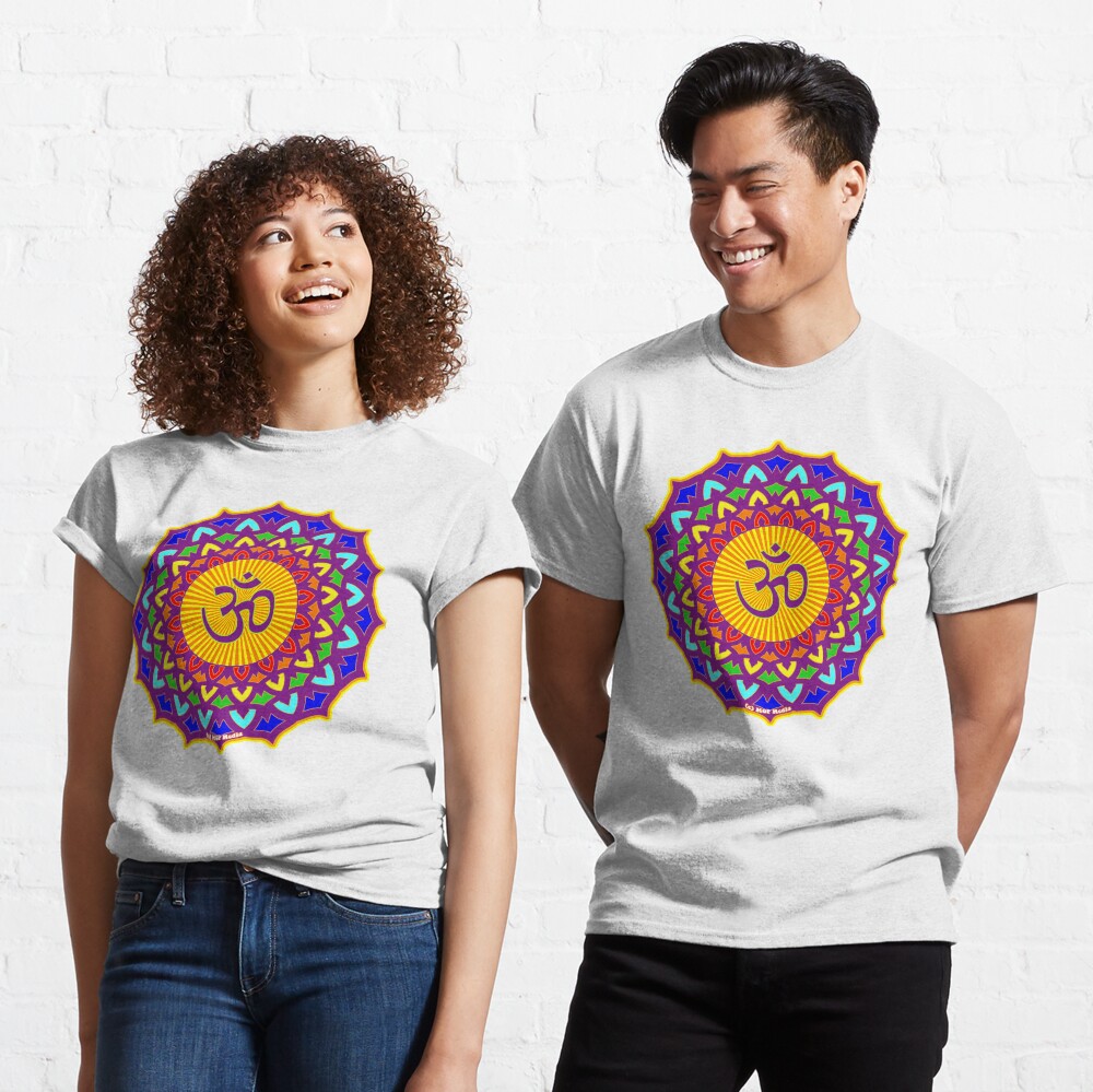 7th Chakra Mandala Yoga Om Classic T-Shirt