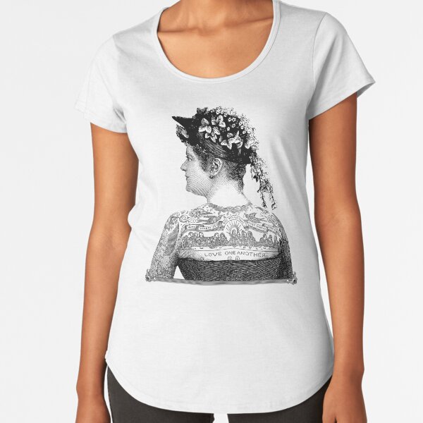 Tattooed Victorian Woman | Victorian Tattoos | Vintage Tattoos | Tattoo Art | Premium Scoop T-Shirt