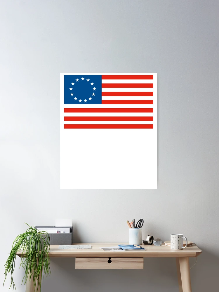 Drapeau De Table USA 13 Étoiles Betsy Ross 21x14 Cm – AZ Flag Avec Hampe Et Socle Noir