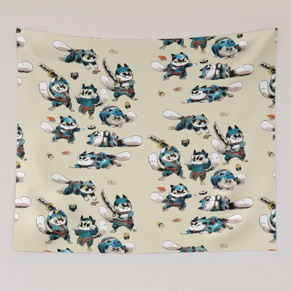 Item preview, ALL OVER PRINT Ninja Cat Sushi Thief! designed and sold by floatingdisc.