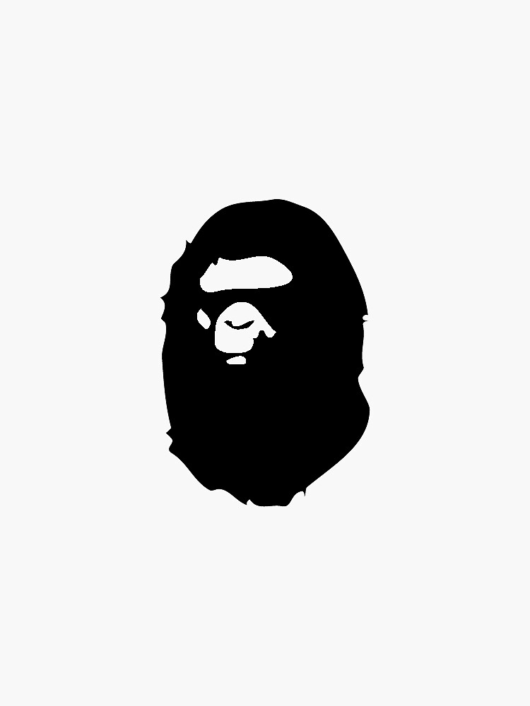 "Bape Head Black Transparent" Sticker by cynrio | Redbubble