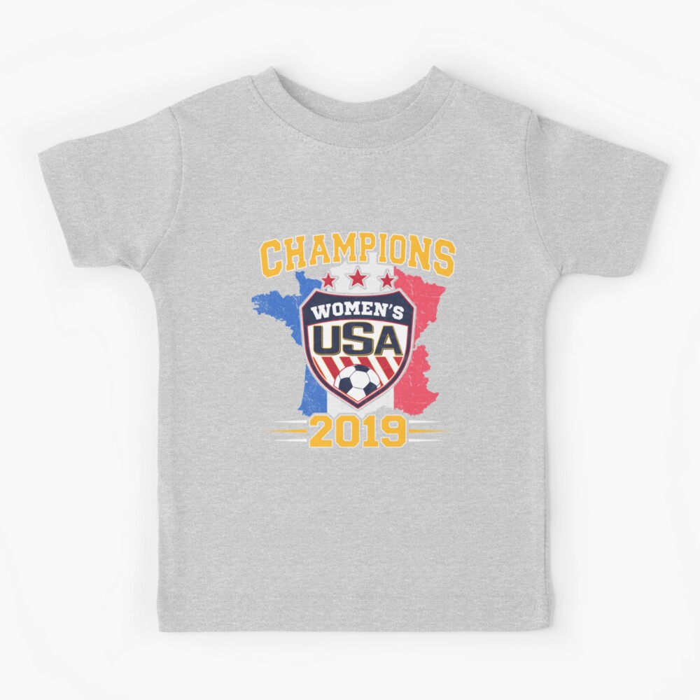 USA Women's World Champs Soccer T-Shirt | Size Youth Medium | White