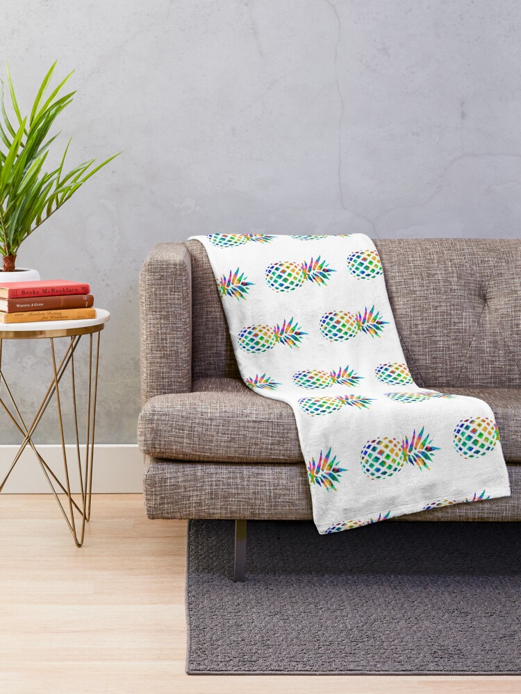 "Rainbow Pineapple" Throw Blanket for Sale by erinaugusta Redbubble