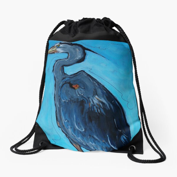 Great Blue Heron Drawstring Bag