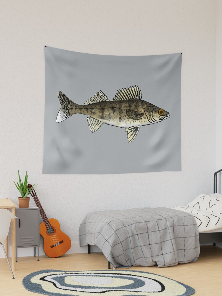 Walleye Tapestry for Sale by fishfolkart