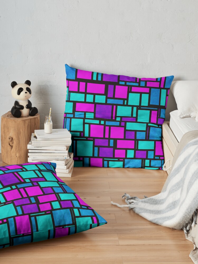 Alternate view of Jewel Tone Mondrian Floor Pillow