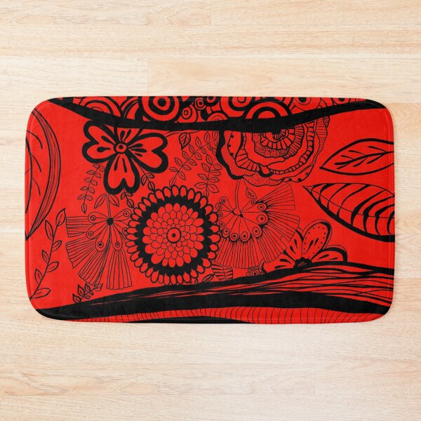 Item preview, Flower pattern black red designed and sold by Patricia Piotrak.