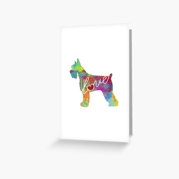 Item preview, Giant Schnauzer Love - A Bright and Colorful Watercolor Style Gift designed and sold by traciwithani.