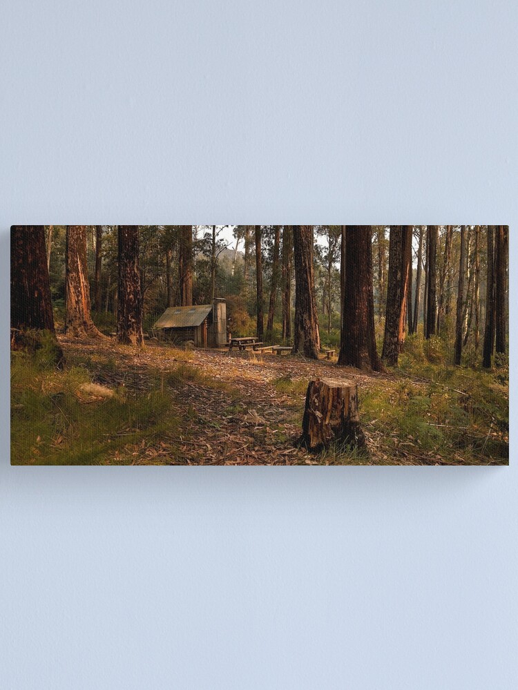 Thumbnail 1 of 3, Canvas Print, Tomahawk Hut - Mansfield State Forest, Victoria designed and sold by JohnnyBullen.