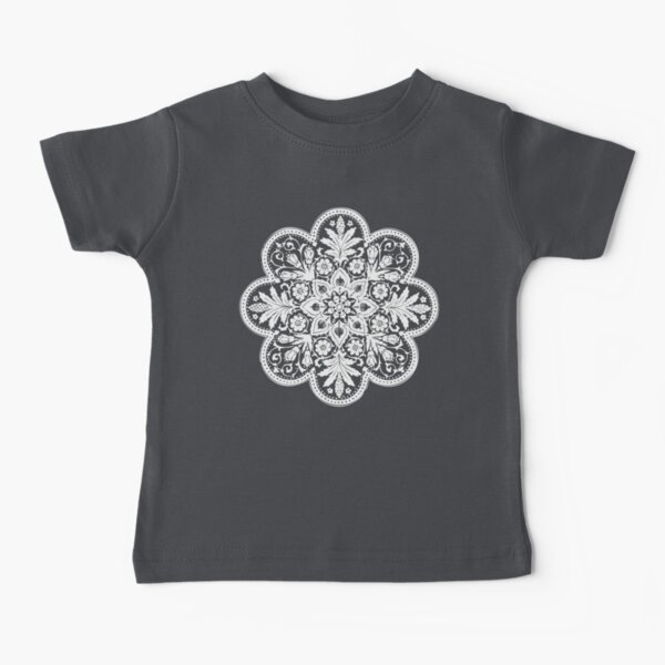 Floral Doily Pattern | Black and White | Vintage Patterns | Baby T-Shirt