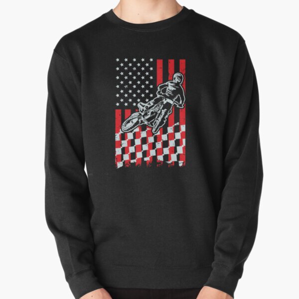 American Rider Bike Biker Flag Freedom Life Mens Gray Sweatshirt