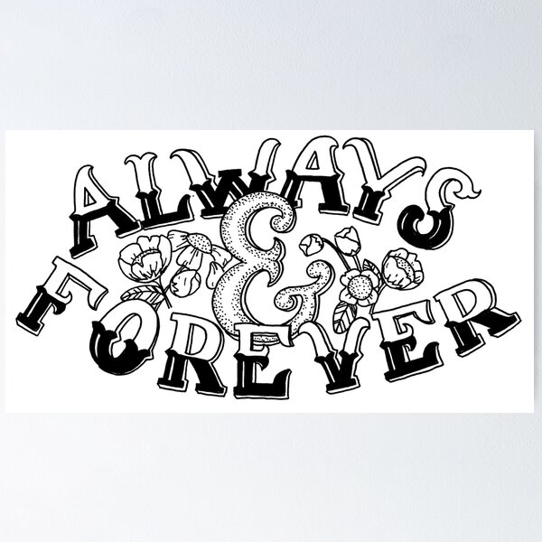 Item preview, Always & Forever Handlettering designed and sold by madebymarzipan.