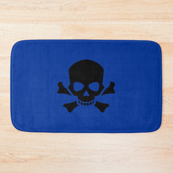 Item preview, BLACK SKULL AND CROSSBONES ON DARK POWDER BLUE designed and sold by PetsandBeyond.