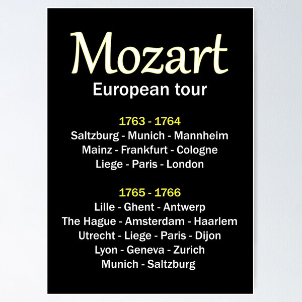Vista previa del artículo con la obra «Mercancía del viaje europeo de Mozart», diseñado y vendido por mpodger.