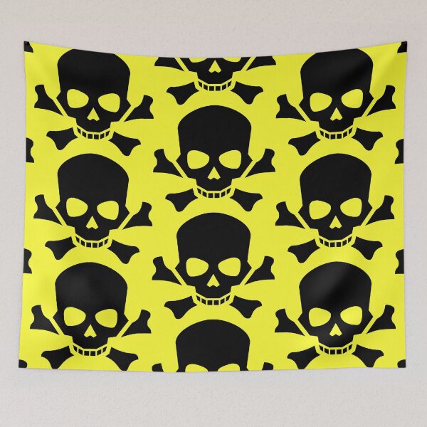 Item preview, BLACK SKULL AND CROSSBONES ON DAFFODIL designed and sold by PetsandBeyond.