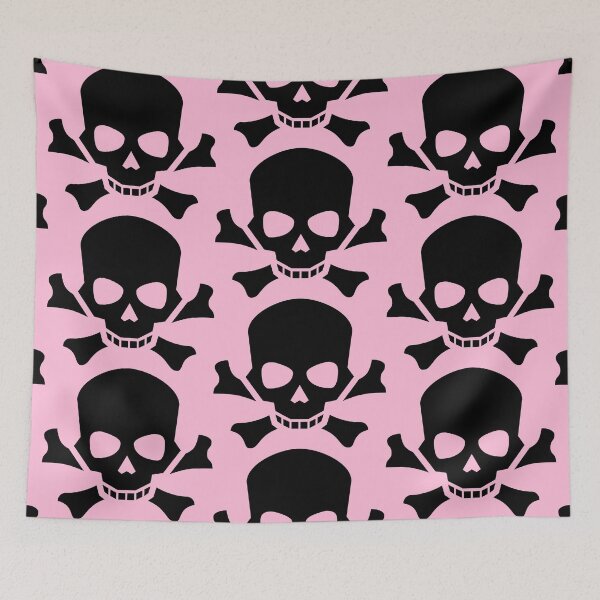 Item preview, BLACK SKULL AND CROSSBONES ON COTTON CANDY designed and sold by PetsandBeyond.