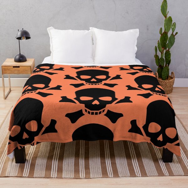 Item preview, BLACK SKULL AND CROSSBONES ON CORAL designed and sold by PetsandBeyond.