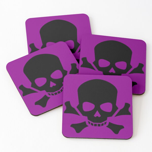 Item preview, BLACK SKULL AND CROSSBONES ON DARK MAGENTA designed and sold by PetsandBeyond.