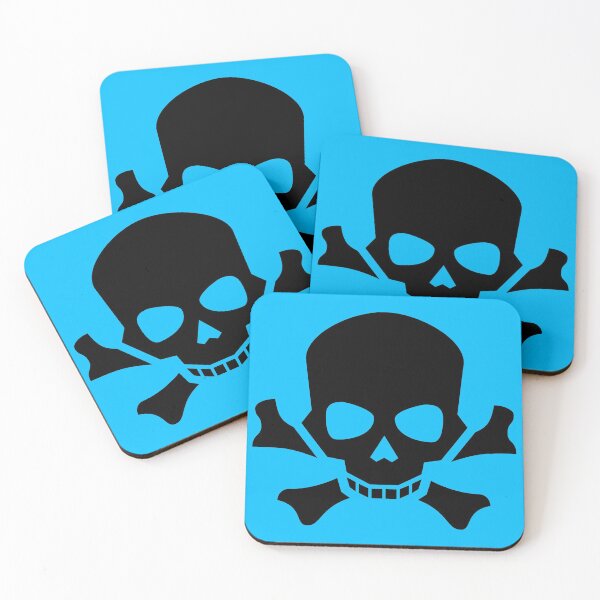 Item preview, Copy of BLACK SKULL AND CROSSBONES ON DEEP SKY BLUE designed and sold by PetsandBeyond.