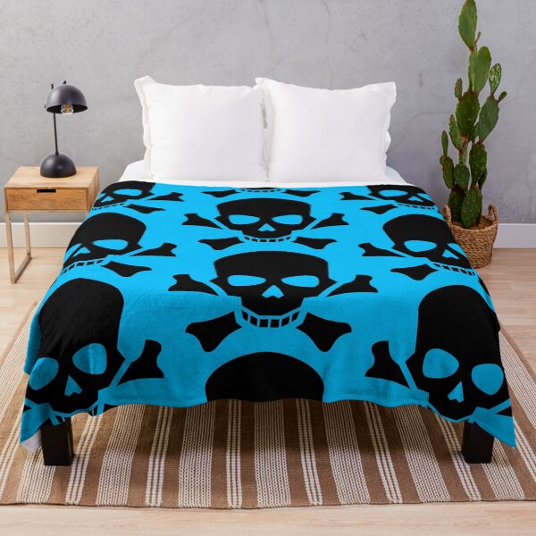Item preview, Copy of BLACK SKULL AND CROSSBONES ON DEEP SKY BLUE designed and sold by PetsandBeyond.