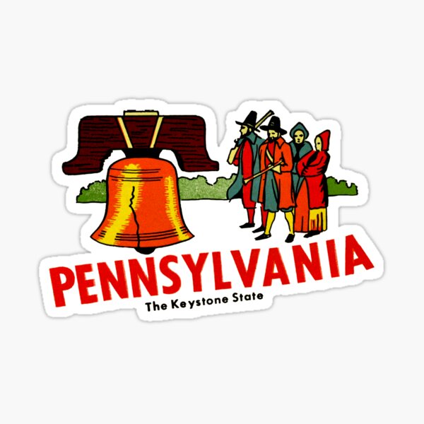 Item preview, Pennsylvania PA The Keystone State Vintage Travel Decal designed and sold by hilda74.