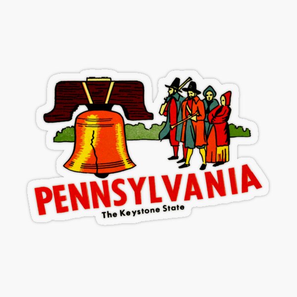 Pennsylvania PA The Keystone State Vintage Travel Decal Transparent Sticker